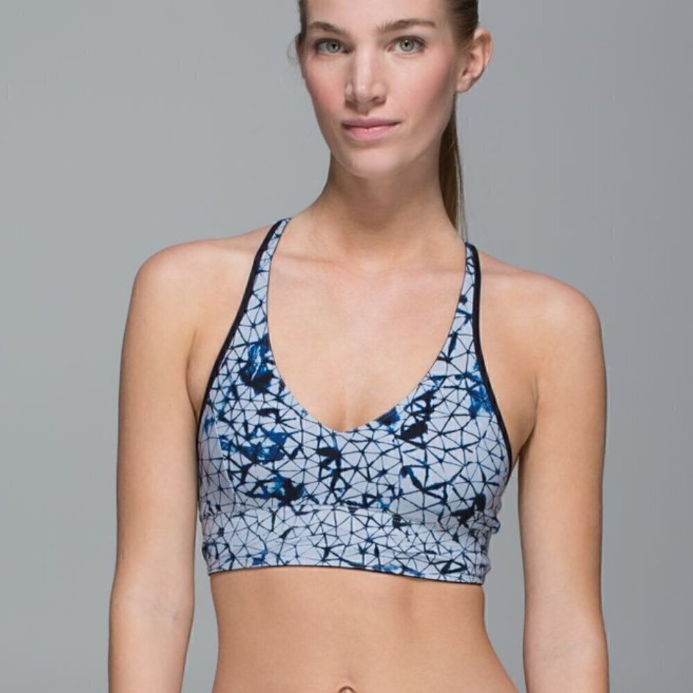 Lululemon Retreat Bra (Reversible) - 2 Naval Blue / Star Crushed Silver Fox Deep